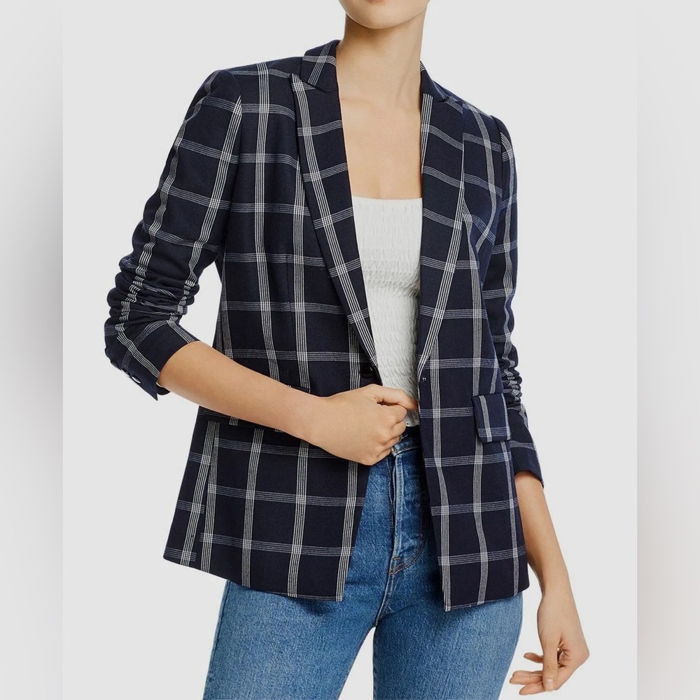 AQUA NWOT Blue White Peak Blazer size S